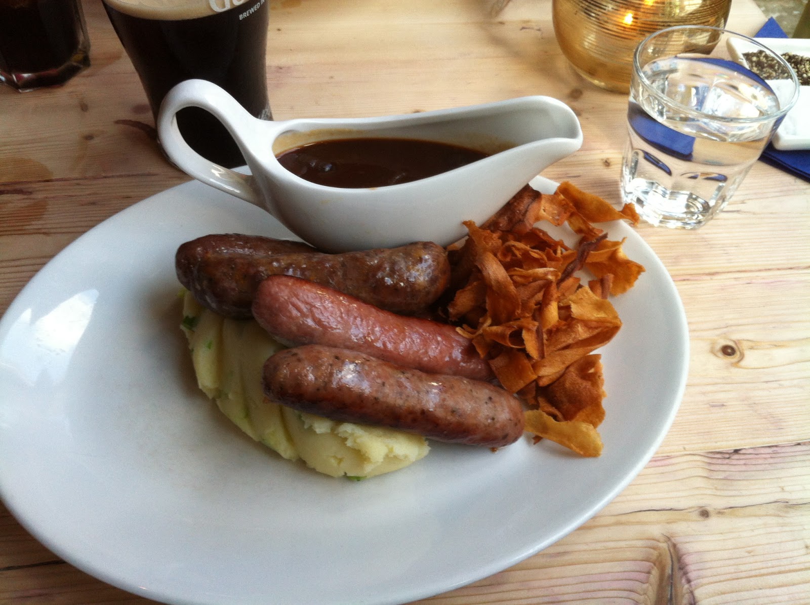 Things that make me go aagghh! Meal at the Clifton Sausage